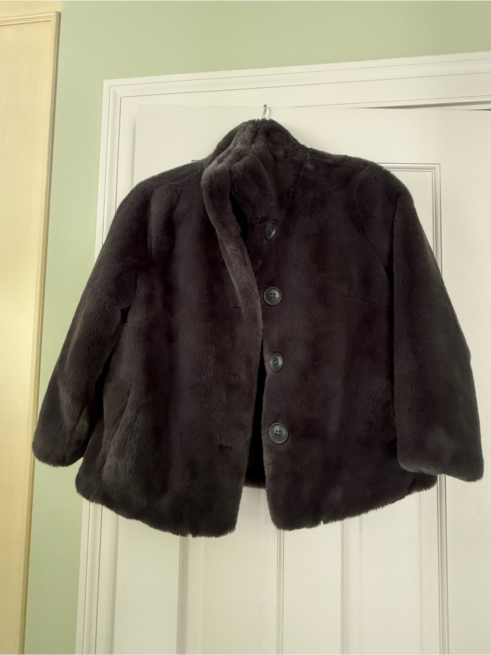 Faux Fur Grey Coat - ¾ sleeves